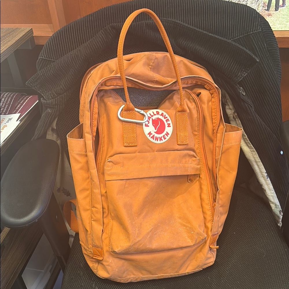 Fjallraven Orange Kånken Backpack Durable Canvas